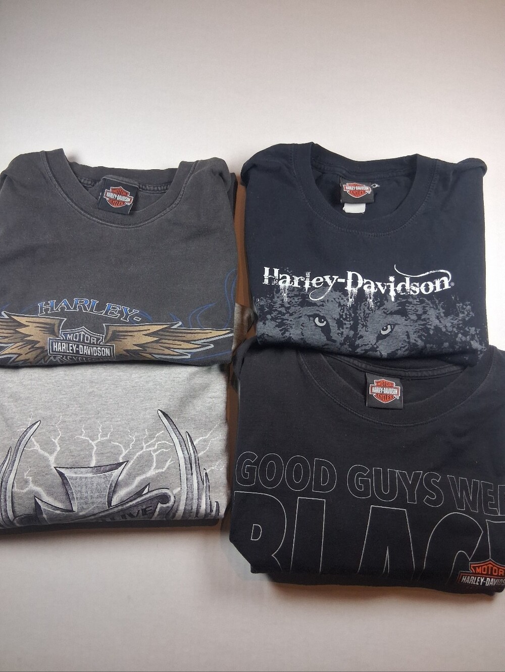 Harley Davidson 4 Bundle Mens T-shirts Sizes Large/XL